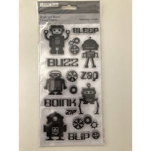 Robots Blips & Beeps Clear Stamp Set by TPC Studio 2009515 NEW!